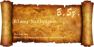 Blasy Szilviusz névjegykártya